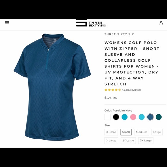 Three Sixty Six Women ‘s 1/2 Zip Short Sleeve Golf Polos Lot of 2 Size M - Picture 15 of 15